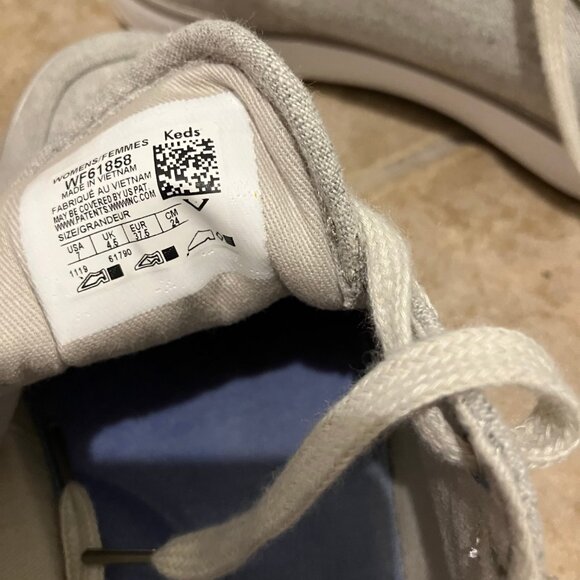 Keds Women's Gray Lace Up Canvas Sneakers Size 7 - Picture 6 of 6
